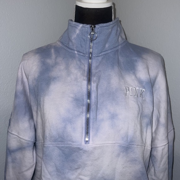 PINK Victoria Secret half zip sweater sweatshirt pullover small tie dye - Picture 5 of 11